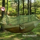 Гамак туристический Travel Hammock с москитной сеткой 260 х 140 см Темно-зеленый - изображение 5