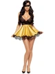 Атласна сорочка з мереживною маскою Beauty Night EVE CHEMISE mask, thong Золотистий S/M - зображення 3