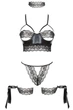 Мереживний комплект Beauty Night SHAQUILA SET mask, bracelets, thong Чорний L/XL - зображення 5