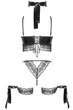 Мереживний комплект Beauty Night SHAQUILA SET mask, bracelets, thong Чорний L/XL - зображення 6