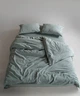 Постельное белье Limasso Stonewashed Ranforce 200 х 220 см Natural Green - изображение 2
