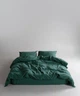 Постельное белье Limasso Stonewashed Ranforce 200 х 220 см Dark Green - изображение 1