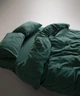 Постельное белье Limasso Stonewashed Ranforce 200 х 220 см Dark Green - изображение 6