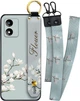 Чехол SHLab Motorola E13 Flower White + два ремешка с карабином (34416) - изображение 1