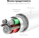 Кабель швидкого заряджання для телефону iPhone Type-C Borofone X117 turbo fast charge USB-C зарядний шнур 60W xiaomi samsung redmi huawei realme oppo планшета для передачі даних тайпсі 1 метр 60 Вт білий - зображення 4