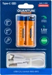 Акумулятор літій-іонний пальчиковий AA 1950mAh із захистом та вбудований зарядний пристрій через USB кабель TYPE-C вхід Quantum USB Li-ion 1.5V 2 шт - зображення 1