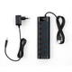 Концентратор Vinga USB3.0 to 7*USB3.0 1m cable with Switch and Power Adapter (VHA3A7B) - зображення 3