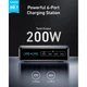 Зарядное устройство Anker GaNPrime 200W 4xUSB-C PD + 2xUSB-A Black (A2683341) - изображение 4