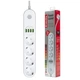 Мережевий фільтр живлення ColorWay CW-CHE44W, 4 розетки/4USB White 2M (CW-CHE44W) - зображення 2
