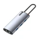 Порт-репликатор ColorWay Docking Station USB-C 6-в-1 Type C PD 100W/USB3.0х3/HDMI 4К/RJ45 (CW-HUB02) - изображение 4
