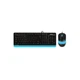 Клавиатура A4tech проводная USB Чёрная с синим подсветкой (F1010) - изображение 1