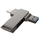 Флешка 2в1 USB 3.2 + Type-C 256GB HOCO UD15 Металево-сірий - зображення 1