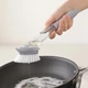 Щітка для миття посуду Decontamination Wok Brush з дозатором миючого засобу для сковорідок та каструль Сіра 154 г - зображення 4