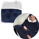 Двухсторонняя толстовка-плед Huggle Hoodie Blanket с капюшоном, Синяя 52532/59 - изображение 3