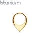 Кольцо кликер из титана Spikes RHT108-1608-GD серьга для пирсинга септума, уха (Цвет: Золотой, Диаметр:8мм) - изображение 1