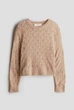 Підлітковий ажурний светр для дівчинки H&M 146-152 см Бежевий (25072412B) - изображение 1