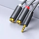 Аудіо кабель перехідник UGREEN AV109 3.5mm Male to 2RCA Female Cable 0.25м Black - зображення 7