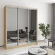 Шкаф-купе трехдверный MebelStar Стандарт AL 3 Зеркала 180x45x210 см Дуб тахо (MBS-4235) - изображение 1