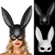 Маска кролика PlayBoy RESTEQ 36 см — черная глянцевая костюмная маска для вечеринок, косплея и Хэллоуина - изображение 4