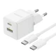 Сетевое зарядное устройство Baseus Palm Fast Charger Type-C+USB 30W с Cable Type-C to Type-C 60W 20V/3A 1m P1011160A213-01 White - изображение 1