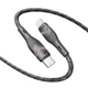 Кабель USB-C YOKI YK-RG24 1.2 м с RGB-подсветкой, 60 Вт, быстрая зарядка 20V/3A, для смартфонов, планшетов, ноутбуков, кабель для зарядки и передачи данных, стильный светящийся шнур USB Type-C - изображение 4