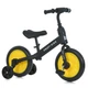 Детский велосипед-беговел MBB 1012-4 2в1 PROFI KIDS 12" с педалями и дополнительными колёсами, черно-желтый - изображение 2