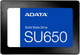 Dysk SSD ADATA Ultimate SU650 512 GB 2,5" SATAIII 3D NAND (ASU650SS-512GT-R) - obraz 1