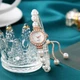 Женские наручные кварцевые часы с регулируемым жемчужным браслетом и стразами, римский циферблат, Розовое золото - изображение 9
