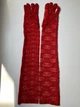 Довгі мереживні рукавички ажурні Honey Fashion Accessories S/M/L червоний (7-41) - зображення 3