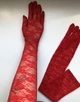 Довгі мереживні рукавички ажурні Honey Fashion Accessories S/M/L червоний (7-41) - зображення 5