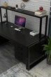Письменный компьютерный стол в стиле лофт EcoLoft Сириус DSP-1233 (Черный) - изображение 4