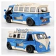 Машинка микроавтобус Volkswagen Transporter T1 игрушка моделька металлическая коллекционная 15 см Синий (3850896) - изображение 6