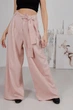 Штани жіночі льон широкі літні палаццо L пудра - зображення 4