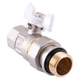 Кран шаровый прямой с американкой Q PROFESSIONAL QP003 PN40 3/4″ антипротечка, Белая бабочка - изображение 2