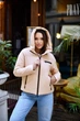 Женская демисезонная короткая куртка Lusskiri XL персиковая 107932 - изображение 3
