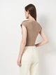Боди-футболка женская H&M 1212637 L Коричневая (2000001633748) - изображение 2