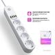 Сетевой фильтр питания ColorWay CW-CHE44W, 4 розетки/4USB White 2M (CW-CHE44W) - изображение 2