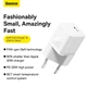 Адаптер мережевий Baseus GaN5 Fast Charger (mini) |1Type-C, 20W/3A, PD/QC| White - зображення 7