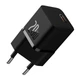 Адаптер сетевой Baseus GaN5 Fast Charger (mini) |1Type-C, 20W/3A, PD/QC| (With C to C 100W 1m cable) Black - изображение 2