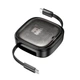 Кабель Hoco Retractable charging data Cable set U140 |0,95m, PD27/60W, 3A| Black - зображення 1