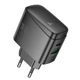 Адаптер мережевий HOCO Bright PD charger CS63A |1USB/1Type-C, 65W/3A| Колір Black - изображение 1