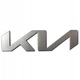 Емблема-напис Kia NEW GRAY 150x35 мм металева на скотчі (заводська) - зображення 1