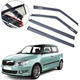 Дефлектори вікон вітровики для Skoda Fabia 2007-2014 Хетчбек 3D молдинг нержавіюча сталь (Acrylic) - зображення 1