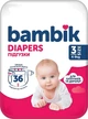 Подгузники детские одноразовые, размер 3, 4-9 кг, 36 шт. - Bambik Medium 36шт (1205955-31102960) - изображение 1