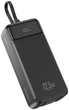 Павербанк XO PR276 30000 mAh 22.5W с быстрой зарядкой PD20W+QC22.5W и встроенными кабелями 2Type-C/Lightning Black - изображение 1