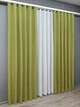 Комплект штор VR-Textil Лен Мешковина 200х270 2шт и Тюль 500х270 106-115т Оливковый с белым 71-025/6 - изображение 3