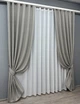 Комплект штор VR-Textil Лен Мешковина 150х270 2шт и Тюль 400х270 1016ш-115т Светло-серый с белым 71-026/3 - изображение 2