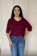 Светр INEDIT 10845 Burgundy ONE SIZE - изображение 1