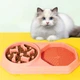 Миска для котів та собак подвійна повільного годування, пластик + гума, 37.2×20×5 см, помаранчева - зображення 7