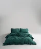 Постільна білизна Limasso Stonewashed Exclusive Ranforse сімейний Dark Green - зображення 1